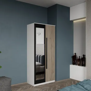 Dulap dormitor 2 usi San Remo+oglinda 83 x 192.5 cm - Dallas 3e35 imagine