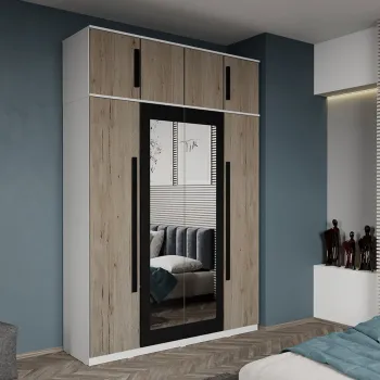 Dulap dormitor 4 usi San Remo+oglinda 164,4 x 240,3 cm - Dallas 8f7b imagine