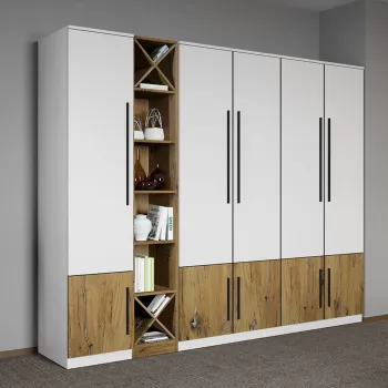 Dulap dormitor Alb cu Flagstaff Oak 233,4 x 192,5 cm - Sidney 228e imagine