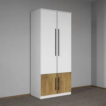 Dulap dormitor Alb cu Flagstaff Oak 83 x 192,5 cm - Sidney aa7b imagine