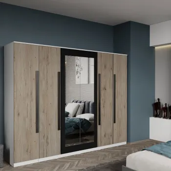 Dulap dormitor cu 6 usi San Remo+oglinda 246,4 x 192,5 cm - Dallas c003 imagine