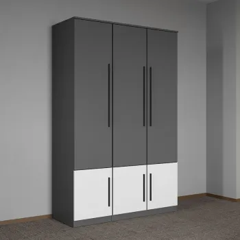 Dulap dormitor Gri cu Alb 124 x 192,5 cm - Sidney bf79 imagine
