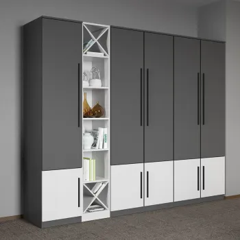 Dulap dormitor Gri cu Alb 233,4 x 192,5 cm - Sidney 16db imagine