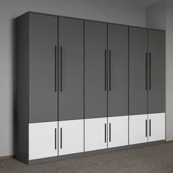 Dulap dormitor Gri cu Alb 247,4 x 192,5 cm - Sidney c5e3 imagine