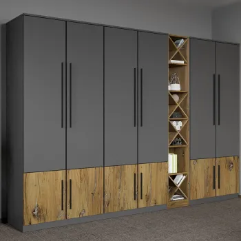 Dulap dormitor Gri cu Flagstaff Oak 275.4 x 192.5 cm - Sidney c9d8 imagine