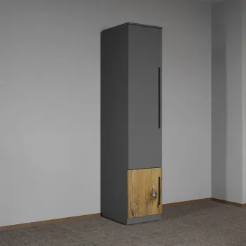 Dulap dormitor Gri cu Flagstaff Oak 41 x 192,5 cm - Sidney 5649 imagine
