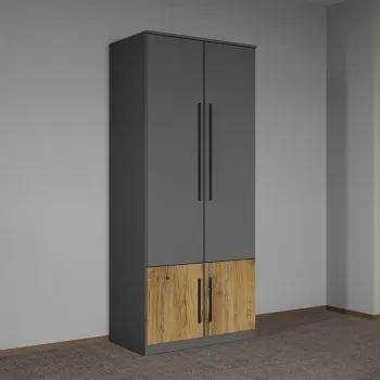 Dulap dormitor Gri cu Flagstaff Oak 83 x 192,5 cm - Sidney c496 imagine