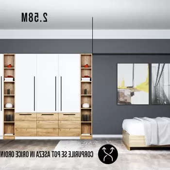 Dressing 2.58m / Dulap Dormitor Timea 76cd imagine