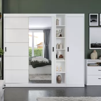 Dulap Nordis 210 usi oglinda/alb e31b imagine