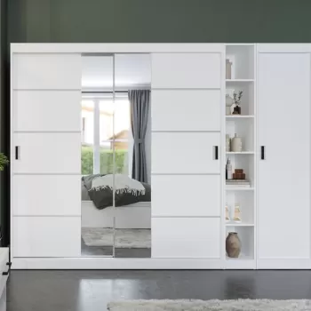 Dulap Nordis 256 usi alb/oglinda 3e71 imagine