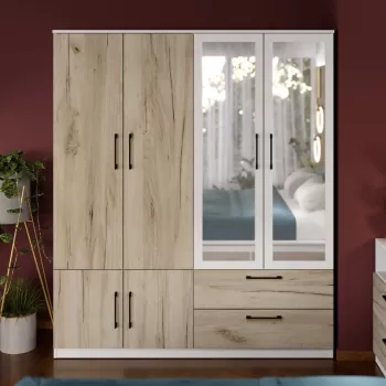 Dulap Relax Alb / Stejar k02 - C164/06 cu oglinda f4e9 imagine