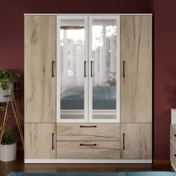 Dulap Relax Alb / Stejar k02 - C165/03 cu oglinda 3cdc imagine
