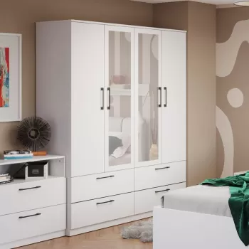 Dulap Snow Alb - C164/04 cu oglinda 8b9b imagine