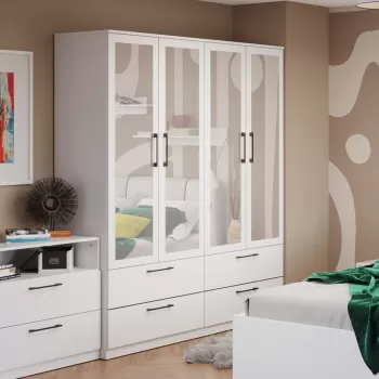 Dulap Snow Alb - C164/06 cu oglinda baf1 imagine