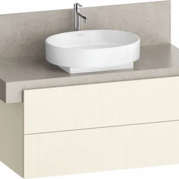 Dulap baza Duravit Balcoon 100x57cm pentru consola Mineral  doua sertare cu inchidere lenta  ivory mat 69a3 imagine