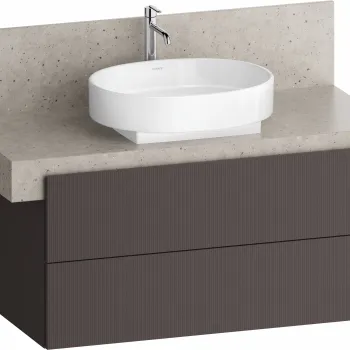 Dulap baza Duravit Balcoon 100x57cm pentru consola Mineral  doua sertare cu inchidere lenta  maro mat 3b42 imagine