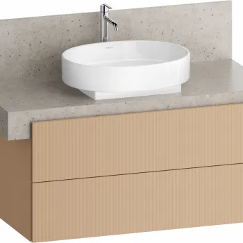 Dulap baza Duravit Balcoon 100x57cm pentru consola Mineral  doua sertare cu inchidere lenta  terraccino mat 97e0 imagine