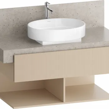 Dulap baza Duravit Balcoon 100x57cm pentru consola Mineral  un sertar cu inchidere lenta  sand beige mat 0cff imagine