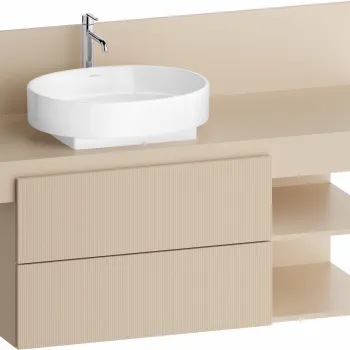 Dulap baza Duravit Balcoon 120x57cm  doua sertare cu inchidere lenta  orientare dreapta  sand beige mat 0f7e imagine