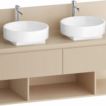 Dulap baza Duravit Balcoon 120x57cm  doua sertare cu inchidere lenta  sand beige mat 1dd5 imagine