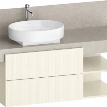 Dulap baza Duravit Balcoon 120x57cm pentru consola Mineral  doua sertare cu inchidere lenta  orientare dreapta  ivory mat d9aa imagine