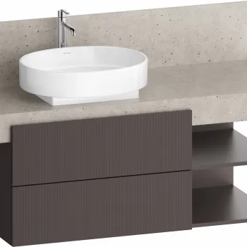 Dulap baza Duravit Balcoon 120x57cm pentru consola Mineral  doua sertare cu inchidere lenta  orientare dreapta  maro mat ce8b imagine