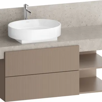 Dulap baza Duravit Balcoon 120x57cm pentru consola Mineral  doua sertare cu inchidere lenta  orientare dreapta  umbra mat e036 imagine