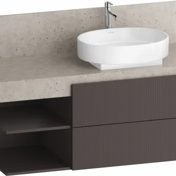 Dulap baza Duravit Balcoon 120x57cm pentru consola Mineral  doua sertare cu inchidere lenta  orientare stanga  maro mat 9276 imagine