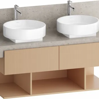 Dulap baza Duravit Balcoon 120x57cm pentru consola Mineral  doua sertare cu inchidere lenta  terraccino mat dcea imagine