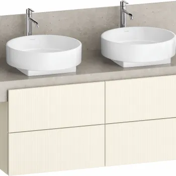 Dulap baza Duravit Balcoon 120x57cm pentru consola Mineral  patru sertare cu inchidere lenta  ivory mat 0c16 imagine