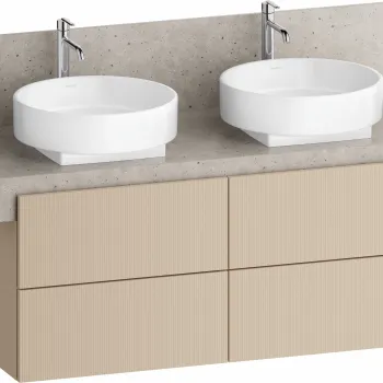 Dulap baza Duravit Balcoon 120x57cm pentru consola Mineral  patru sertare cu inchidere lenta  sand beige mat 93a5 imagine