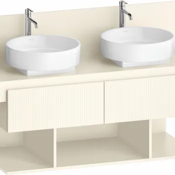 Dulap baza Duravit Balcoon 140x57cm  doua sertare cu inchidere lenta  ivory mat 9477 imagine