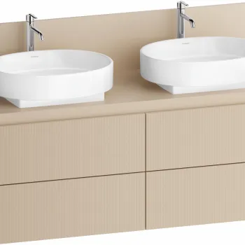 Dulap baza Duravit Balcoon 140x57cm  patru sertare cu inchidere lenta  sand beige mat 4223 imagine