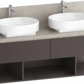 Dulap baza Duravit Balcoon 140x57cm pentru consola Mineral  doua sertare cu inchidere lenta  maro mat 79b5 imagine