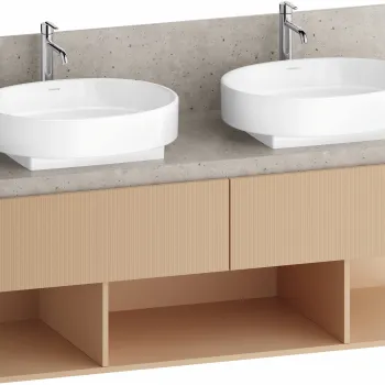 Dulap baza Duravit Balcoon 140x57cm pentru consola Mineral  doua sertare cu inchidere lenta  terraccino mat 21ac imagine