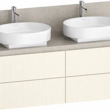 Dulap baza Duravit Balcoon 140x57cm pentru consola Mineral  patru sertare cu inchidere lenta  ivory mat 28f8 imagine