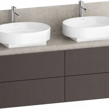 Dulap baza Duravit Balcoon 140x57cm pentru consola Mineral  patru sertare cu inchidere lenta  maro mat 1396 imagine