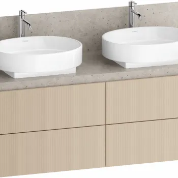 Dulap baza Duravit Balcoon 140x57cm pentru consola Mineral  patru sertare cu inchidere lenta  sand beige mat 5d86 imagine