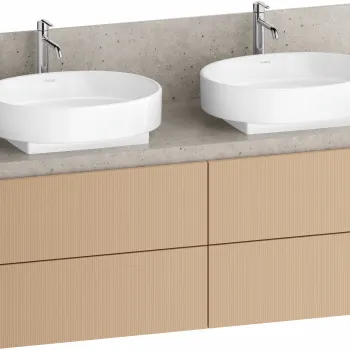 Dulap baza Duravit Balcoon 140x57cm pentru consola Mineral  patru sertare cu inchidere lenta  terraccino mat e06f imagine