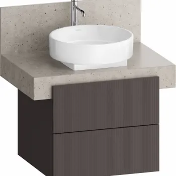 Dulap baza Duravit Balcoon 60x57cm pentru consola Mineral  doua sertare cu inchidere lenta  maro mat 141b imagine