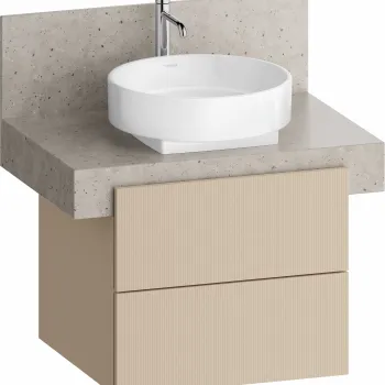 Dulap baza Duravit Balcoon 60x57cm pentru consola Mineral  doua sertare cu inchidere lenta  sand beige mat 3f06 imagine