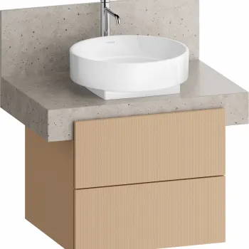 Dulap baza Duravit Balcoon 60x57cm pentru consola Mineral  doua sertare cu inchidere lenta  terraccino mat d791 imagine