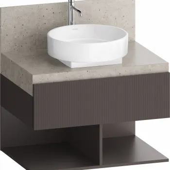 Dulap baza Duravit Balcoon 60x57cm pentru consola Mineral  un sertar cu inchidere lenta  maro mat 6ca1 imagine