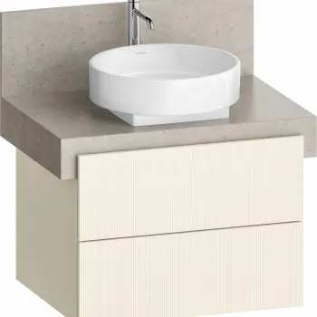 Dulap baza Duravit Balcoon 70x57cm pentru consola Mineral  doua sertare cu inchidere lenta  ivory mat 8550 imagine