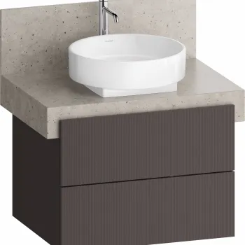 Dulap baza Duravit Balcoon 70x57cm pentru consola Mineral  doua sertare cu inchidere lenta  maro mat ba21 imagine