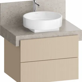 Dulap baza Duravit Balcoon 70x57cm pentru consola Mineral  doua sertare cu inchidere lenta  sand beige mat d5f2 imagine