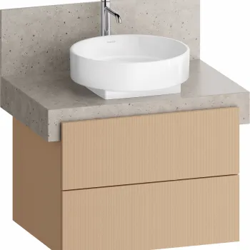 Dulap baza Duravit Balcoon 70x57cm pentru consola Mineral  doua sertare cu inchidere lenta  terraccino mat 839a imagine