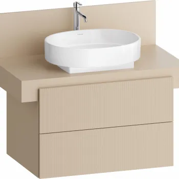 Dulap baza Duravit Balcoon 80x57cm  doua sertare cu inchidere lenta  sand beige mat c8c7 imagine