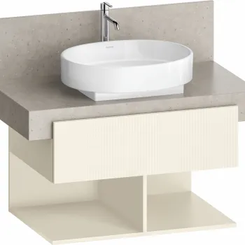 Dulap baza Duravit Balcoon 80x57cm pentru consola Mineral  un sertar cu inchidere lenta  ivory mat 1b92 imagine