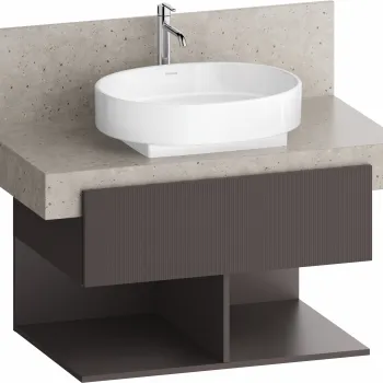 Dulap baza Duravit Balcoon 80x57cm pentru consola Mineral  un sertar cu inchidere lenta  maro mat c647 imagine